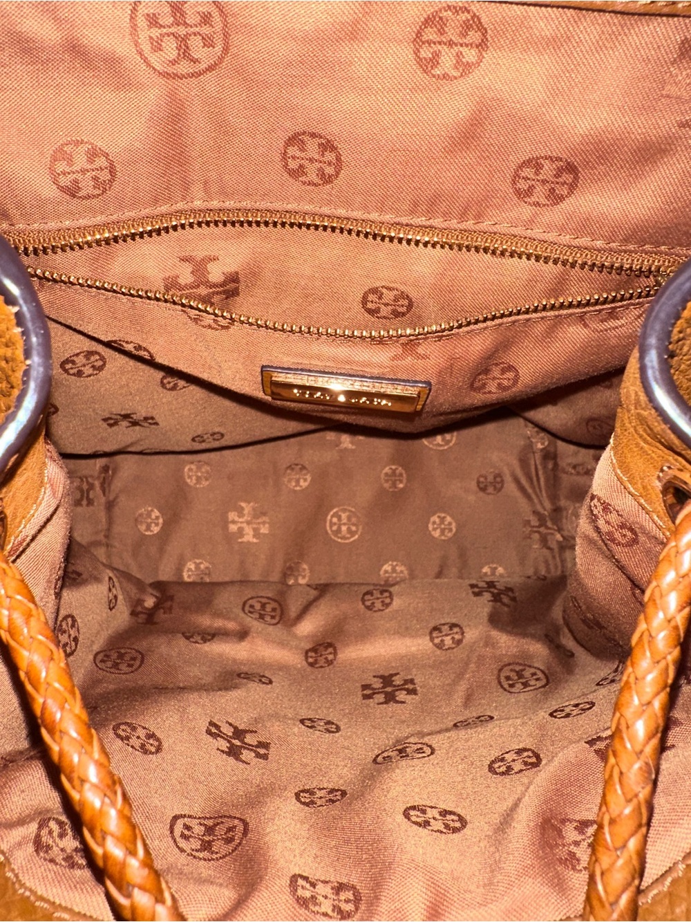 🎒 Tory Burch Thea Leather Backpack – Cognac Brown - Picture 12 of 16